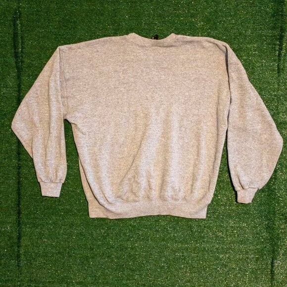 VINTAGE SIGMA PHI EPSILON SWEATER SOFFE FLEECE GRAY PLAID LONG SLEEVE SZ XL Y2K - Picture 3 of 5